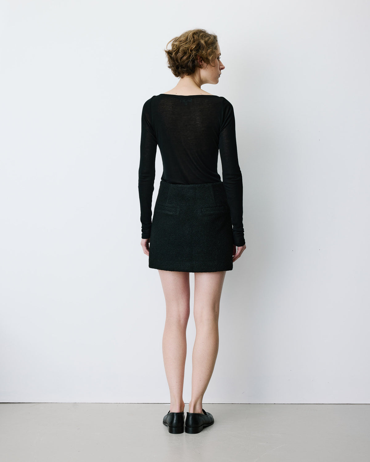 Minifalda de mezcla de lana noir Brisa