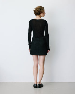 Minifalda de mezcla de lana noir Brisa