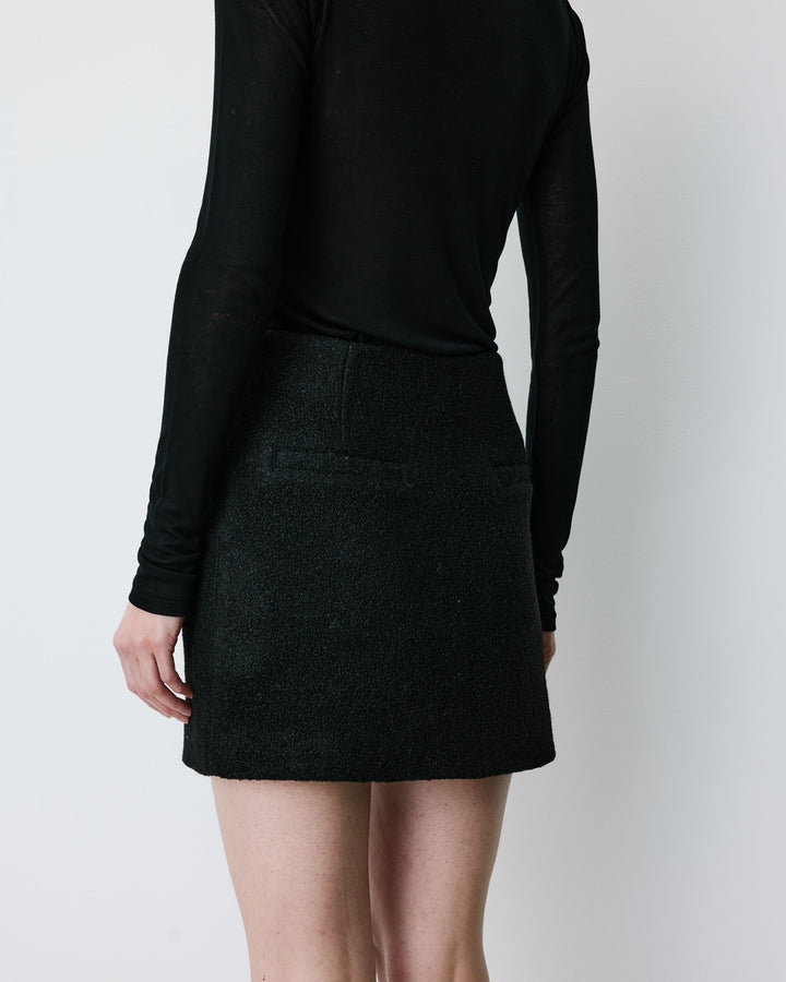 Minifalda de mezcla de lana noir Brisa