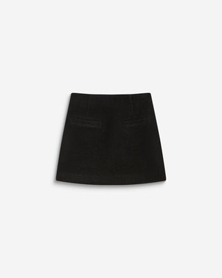 Minifalda de mezcla de lana noir Brisa