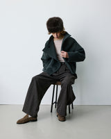 Pantaloni sartoriali a righe in misto lana cioccolato Baldwin
