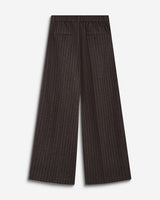 Pantaloni sartoriali a righe in misto lana cioccolato Baldwin