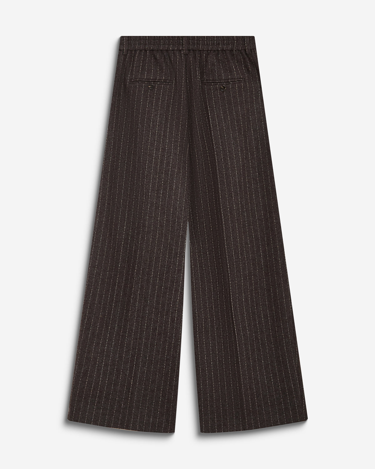 Pantaloni sartoriali a righe in misto lana cioccolato Baldwin