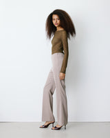 Pantalon tailleur flare à ceinture plate grege Bryan