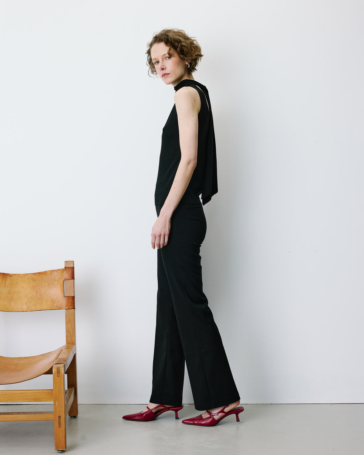 Pantalón de traje acampanado noir Bryan