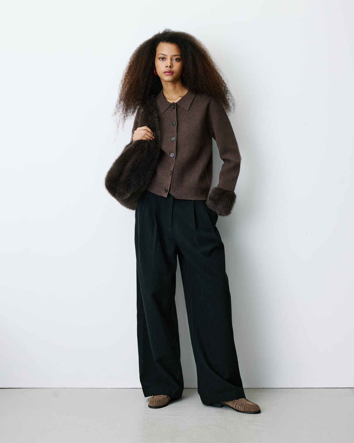 Loose-fit tailored pants carbone Bastien