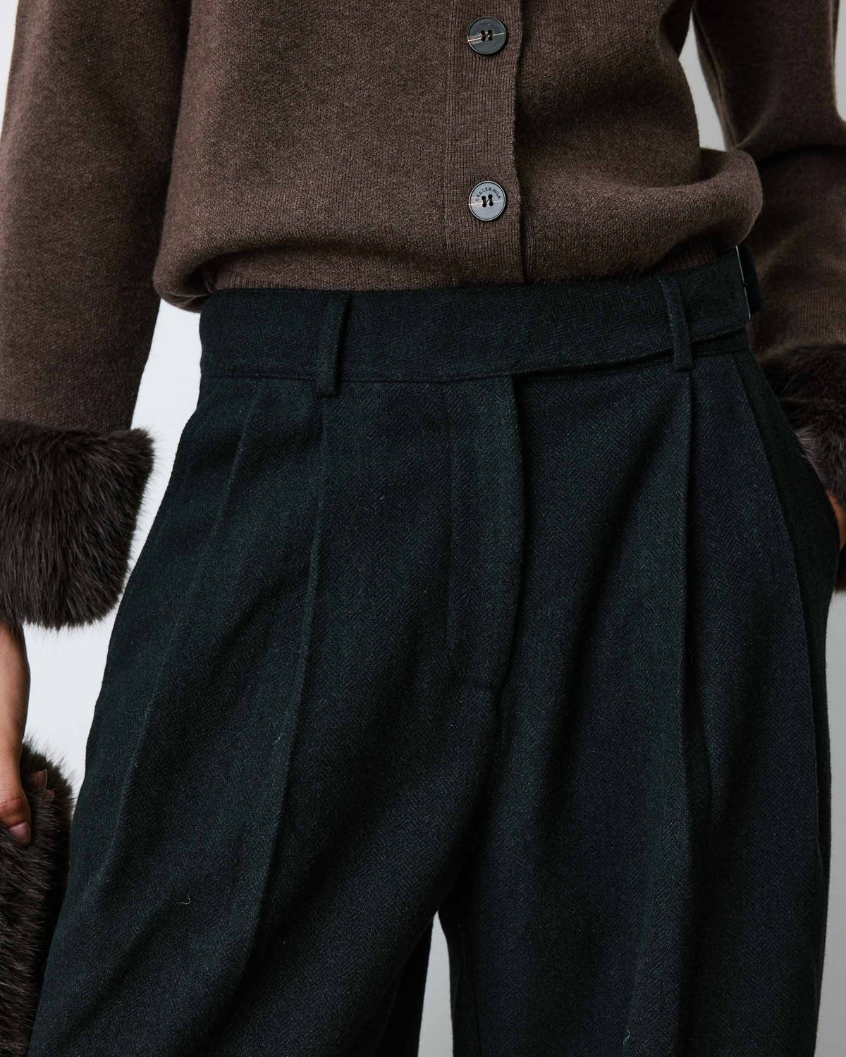 Loose-fit tailored pants carbone Bastien