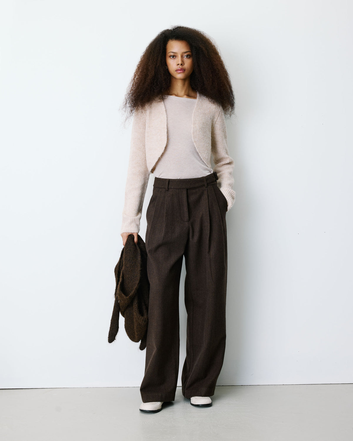 Loose-fit tailored pants chocolat Bastien