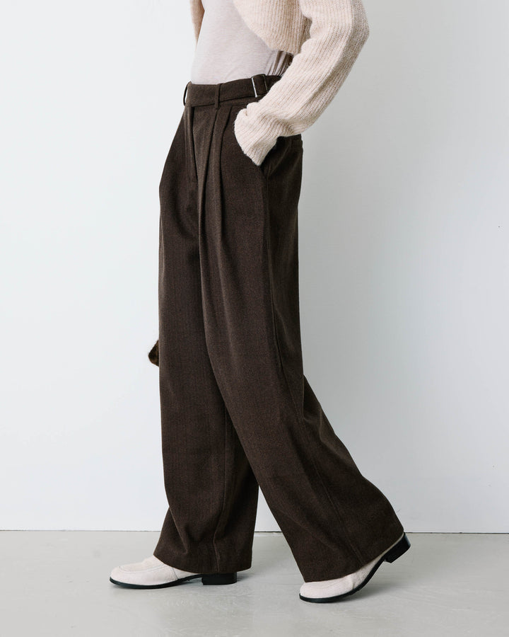 Loose-fit tailored pants chocolat Bastien