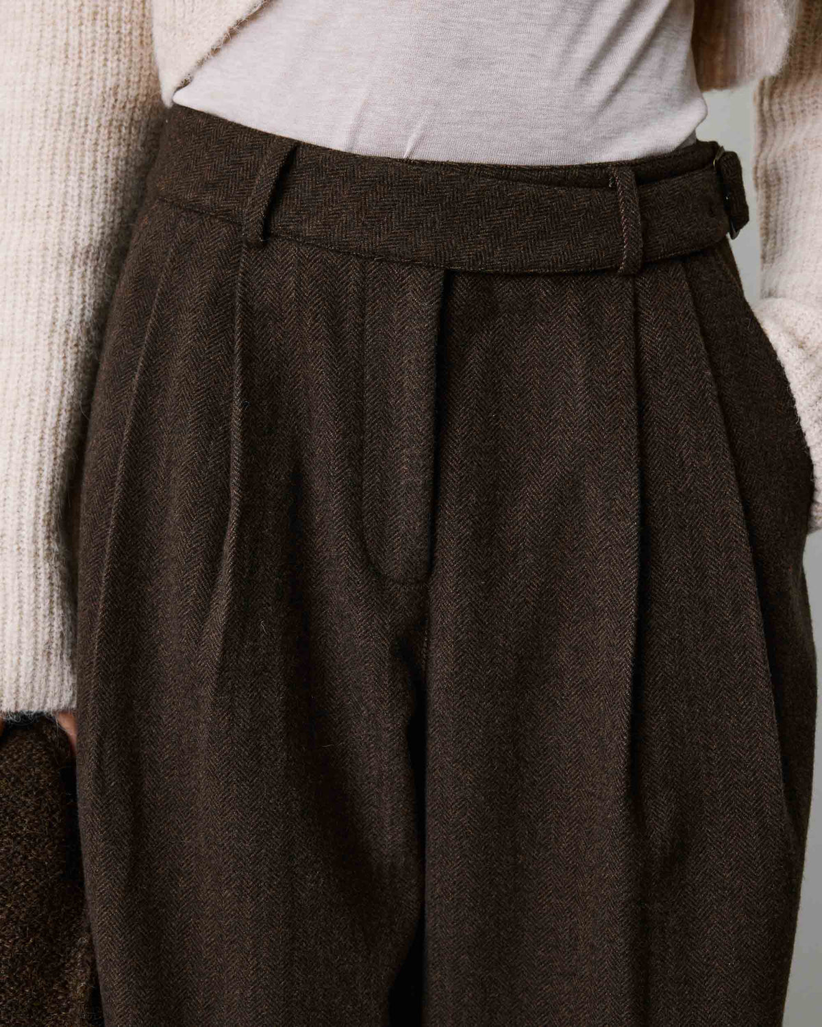 Loose-fit tailored pants chocolat Bastien