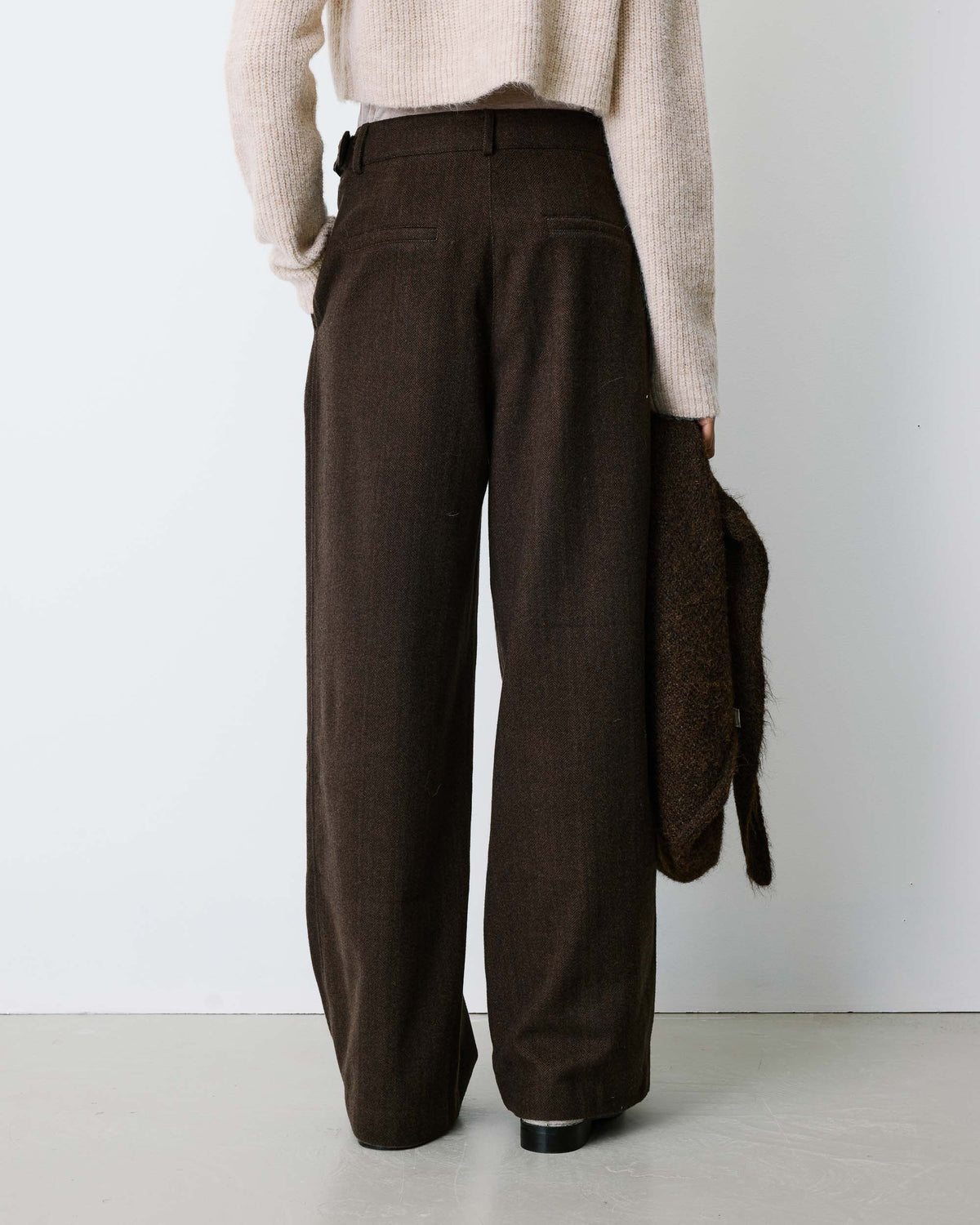 Loose-fit tailored pants chocolat Bastien