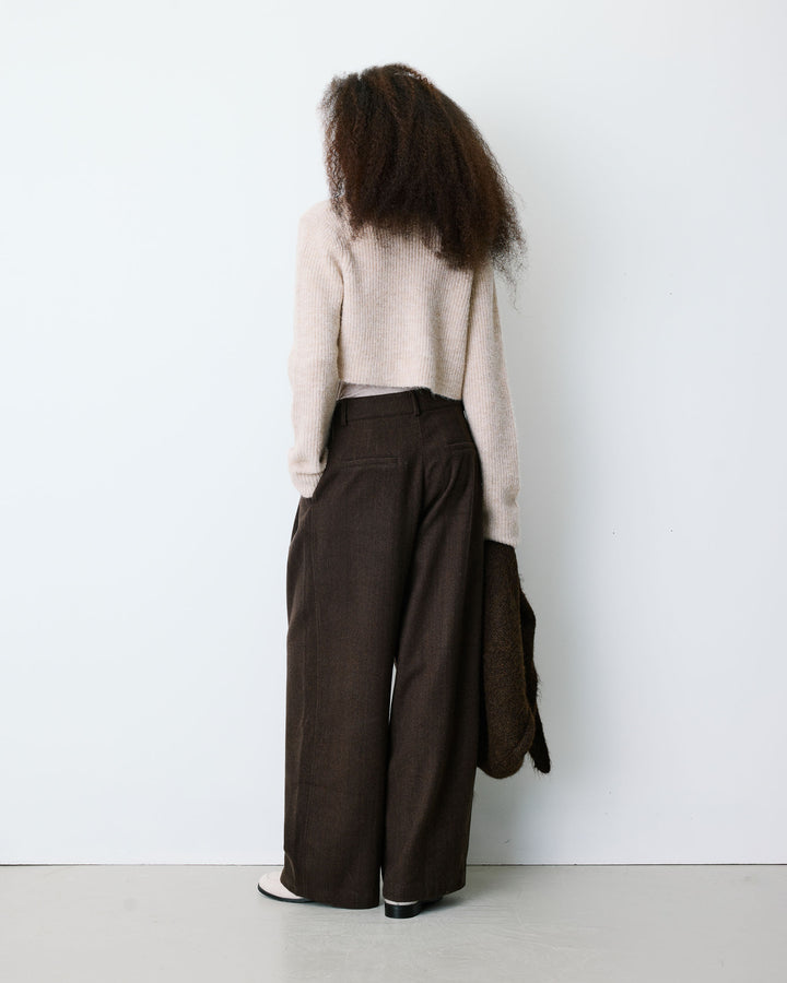 Loose-fit tailored pants chocolat Bastien