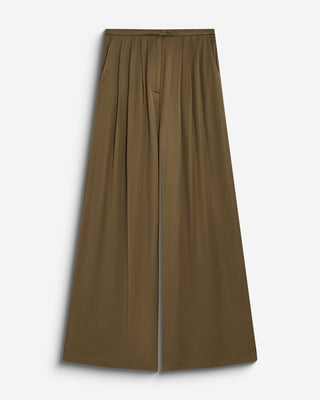Wide-leg satin pants olive Barnabe