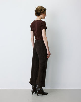 Wide-leg knitted pants chocolat Bilo