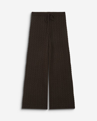 Wide-leg knitted pants chocolat Bilo