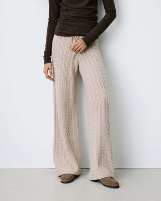 Wide-leg knitted pants grege Bilo