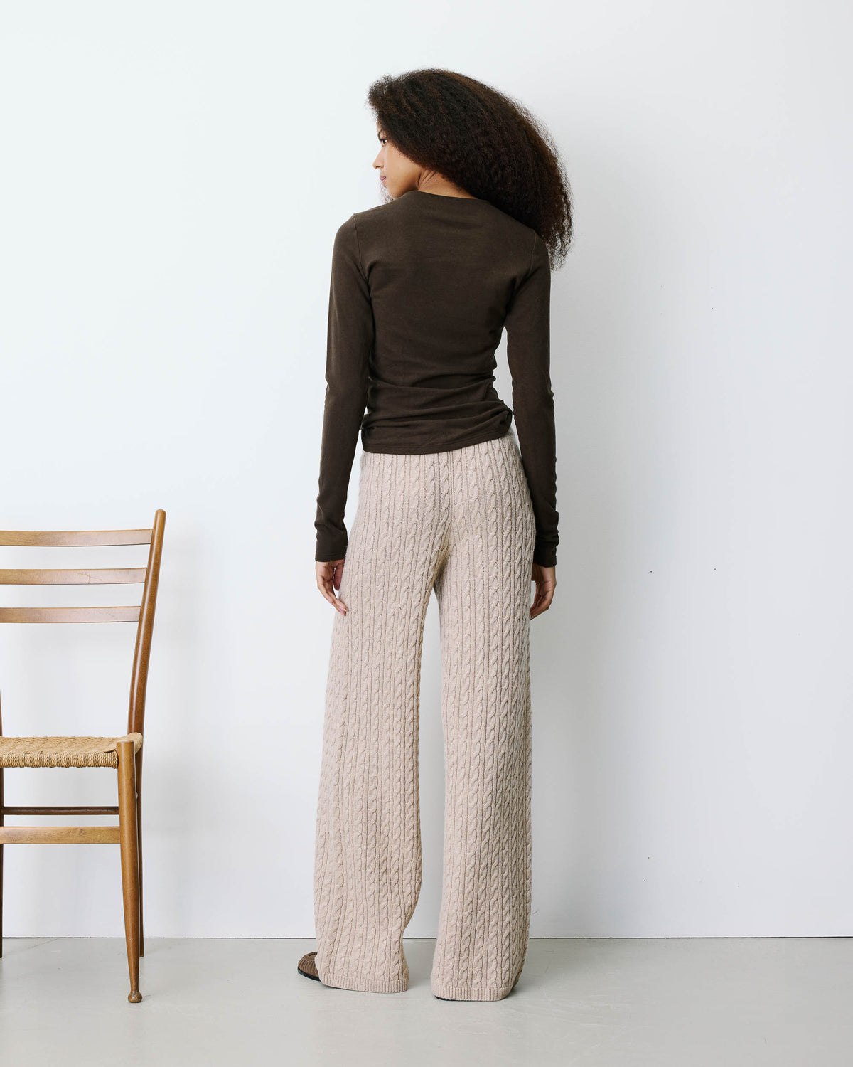 Wide-leg knitted pants grege Bilo