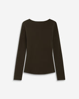 T-shirt drapé près du corps à boucle dorée chocolat Bijou
