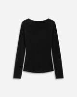 Long-sleeve draped top noir Bijou