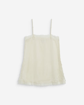 Caraco en satin et dentelle col carré ecru Blossom