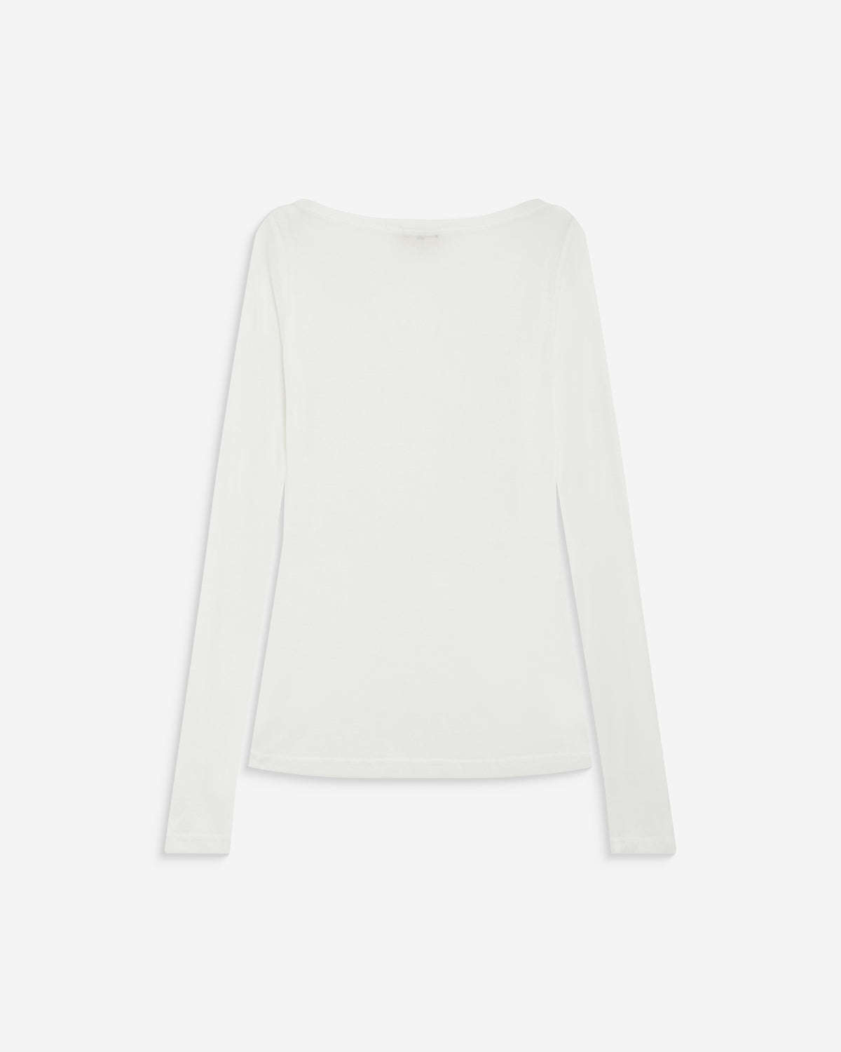 T-shirt ajusté col bateau manches longues ivoire Bennett