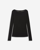 Camiseta de manga larga con cuello barco noir Bennett
