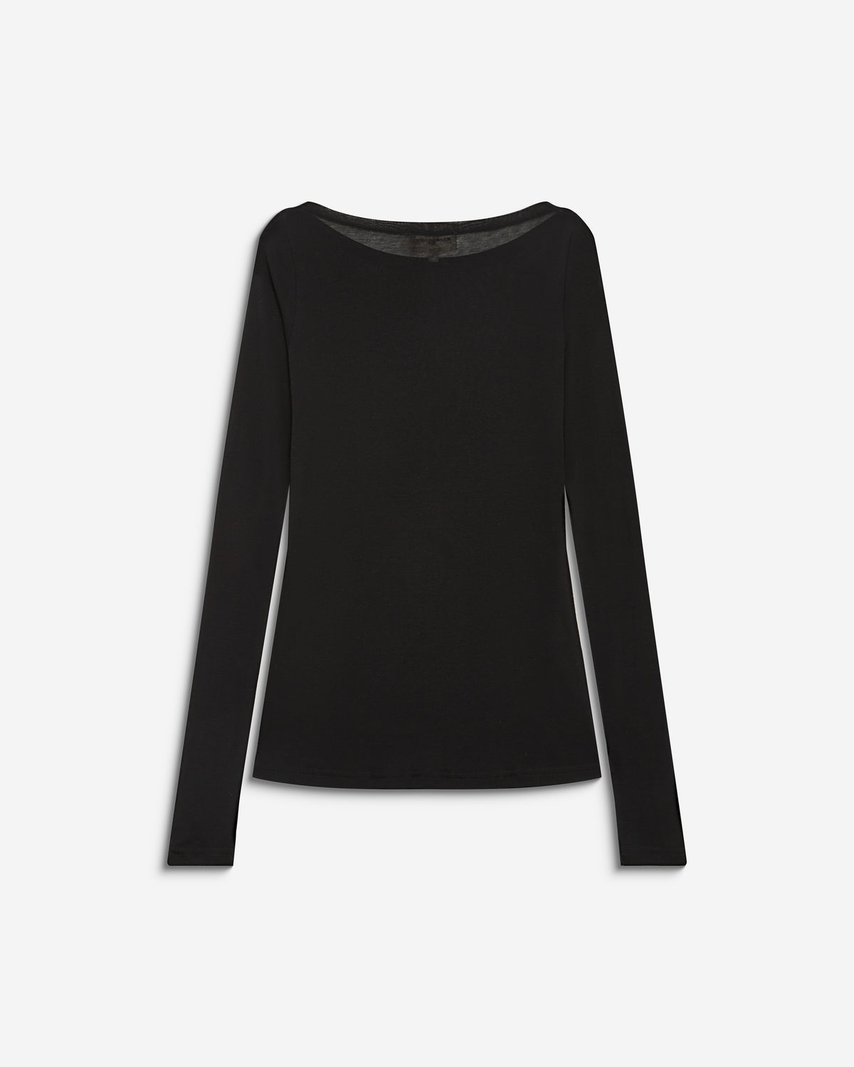 Camiseta de manga larga con cuello barco noir Bennett