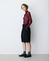 Top en dentelle ajusté manches longues cherry Blake