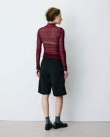 Top en dentelle ajusté manches longues cherry Blake