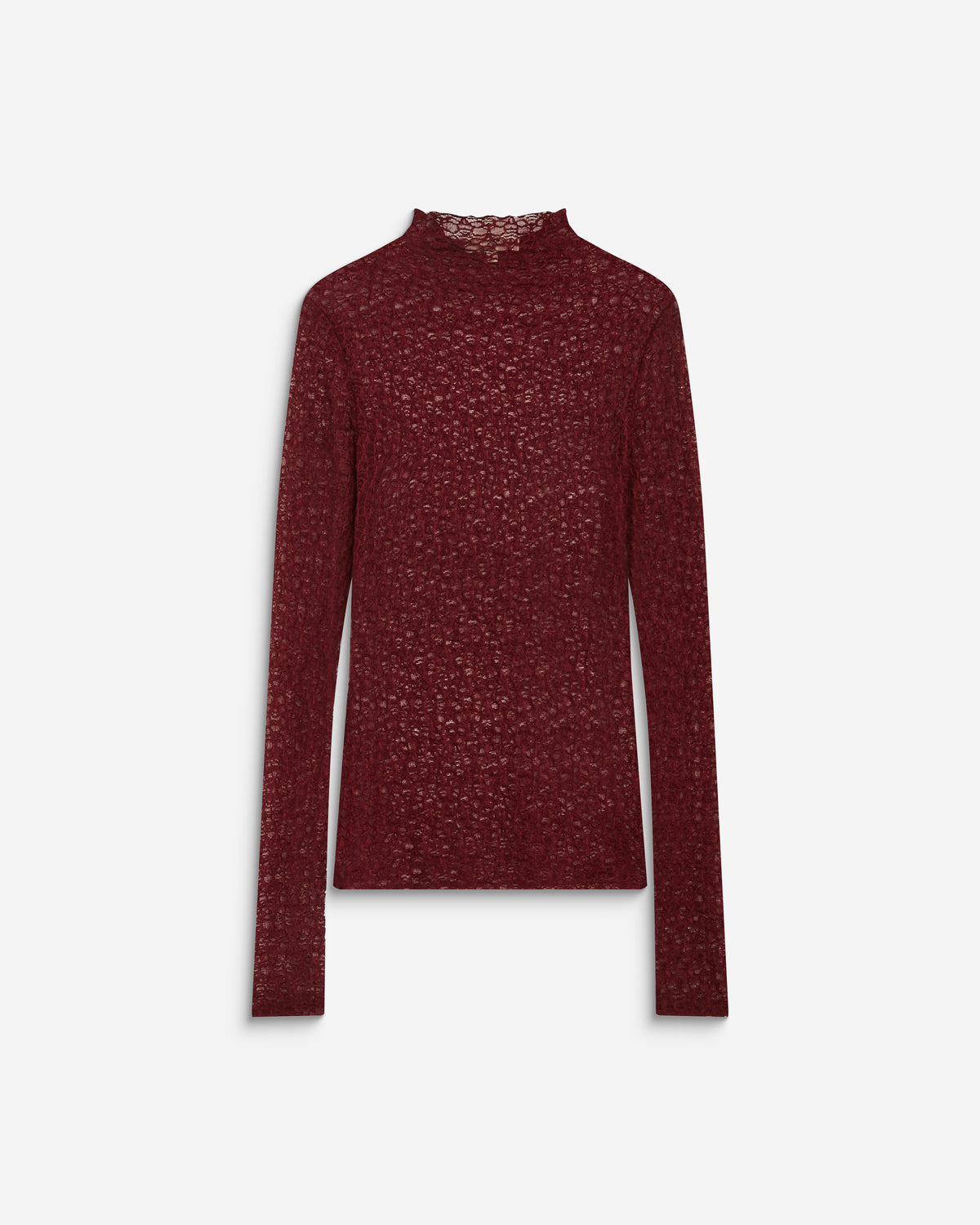 Top en dentelle ajusté manches longues cherry Blake