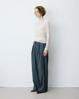 Top en dentelle ajusté manches longues ecru Blake
