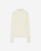 Top en dentelle ajusté manches longues ecru Blake