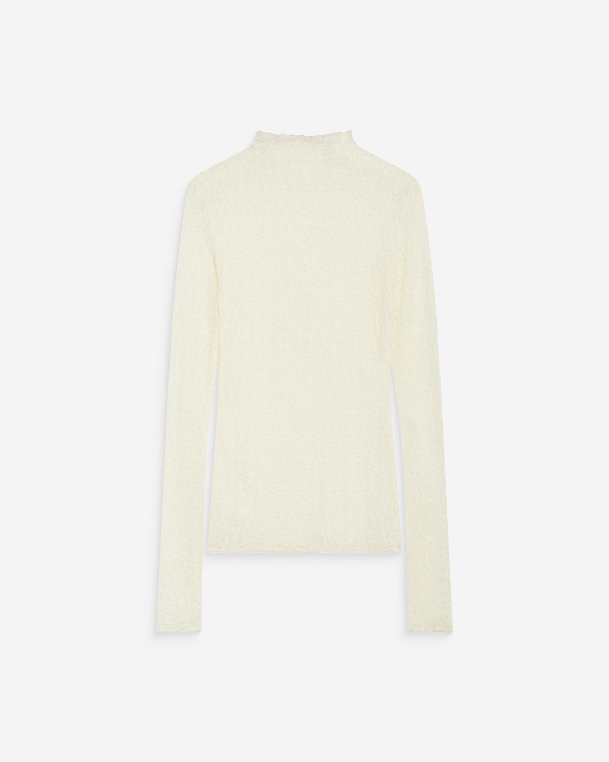 Top en dentelle ajusté manches longues ecru Blake