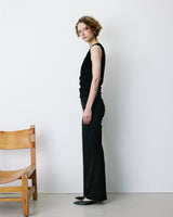 V-neck wrap velvet top noir Blitz