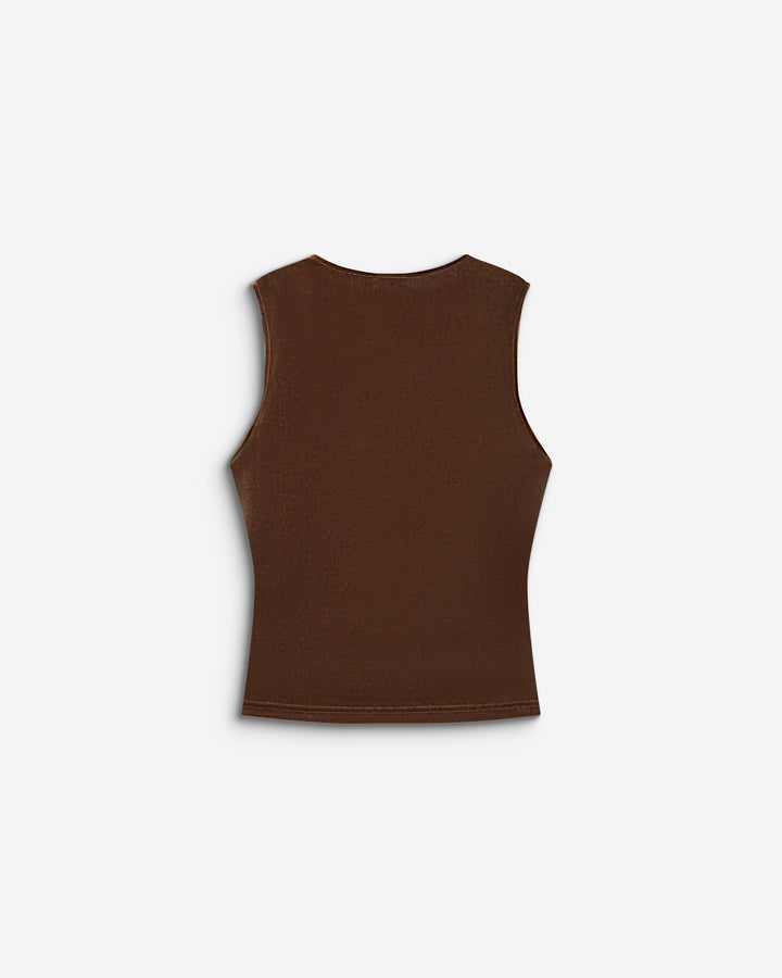Top sin mangas de terciopelo olive Blitz