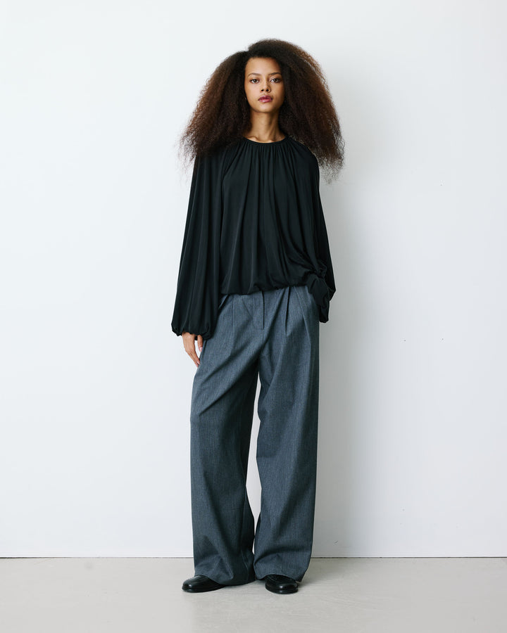Balloon long-sleeve modal top noir Barbara