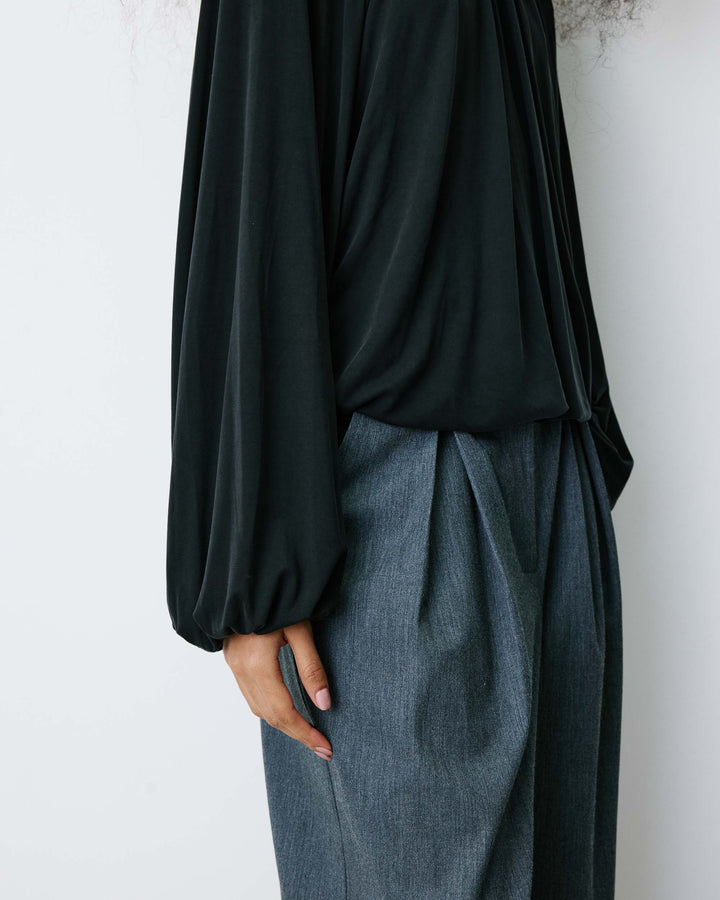Balloon long-sleeve modal top noir Barbara