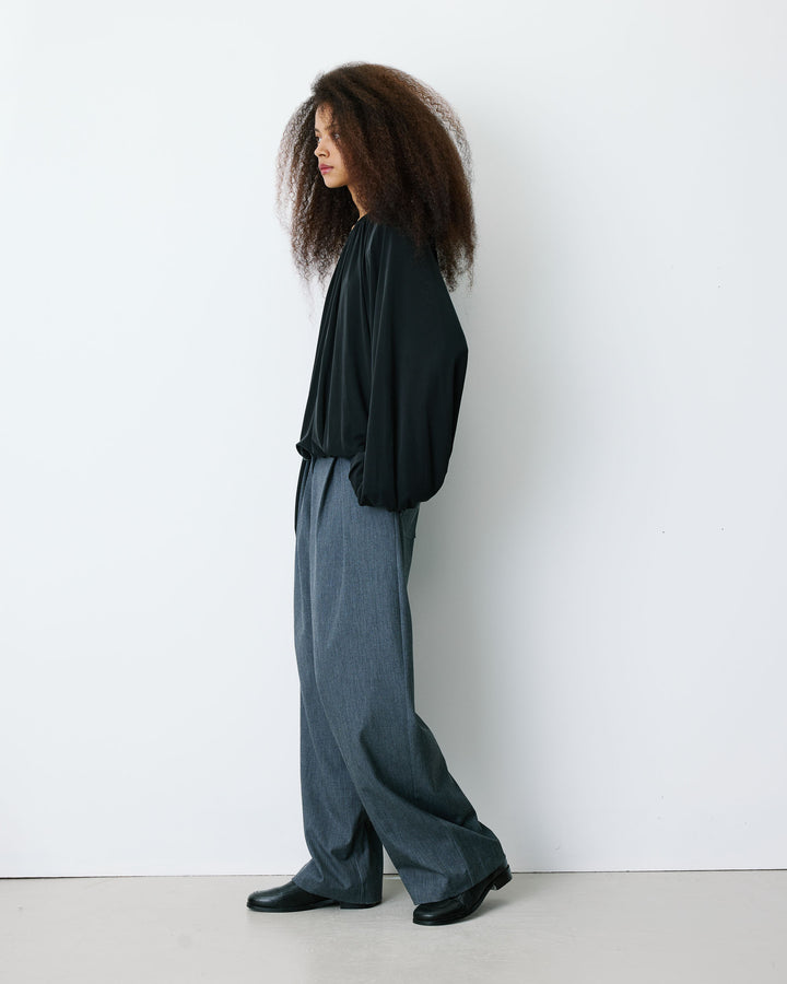Balloon long-sleeve modal top noir Barbara