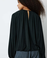 Balloon long-sleeve modal top noir Barbara