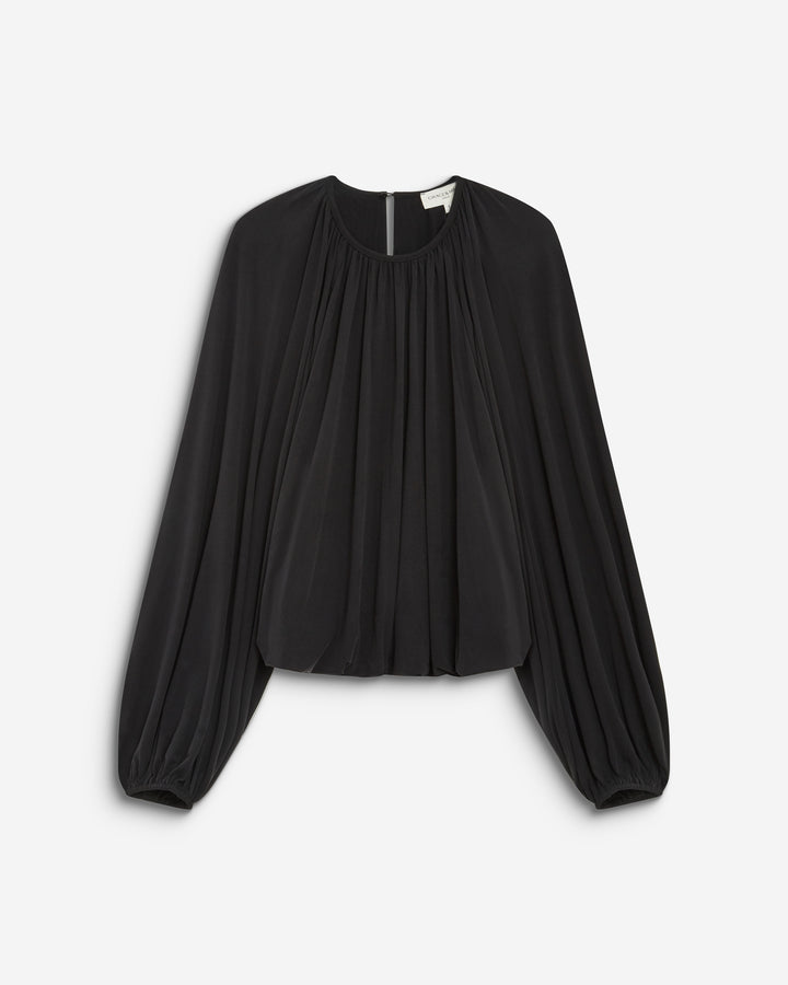 Balloon long-sleeve modal top noir Barbara
