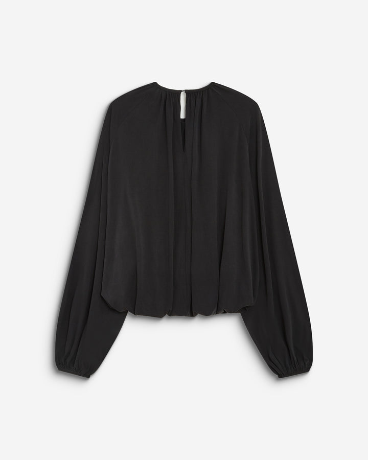 Balloon long-sleeve modal top noir Barbara