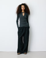 V-neck wrap sweater anthracite Bindi