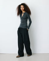 V-neck wrap sweater anthracite Bindi