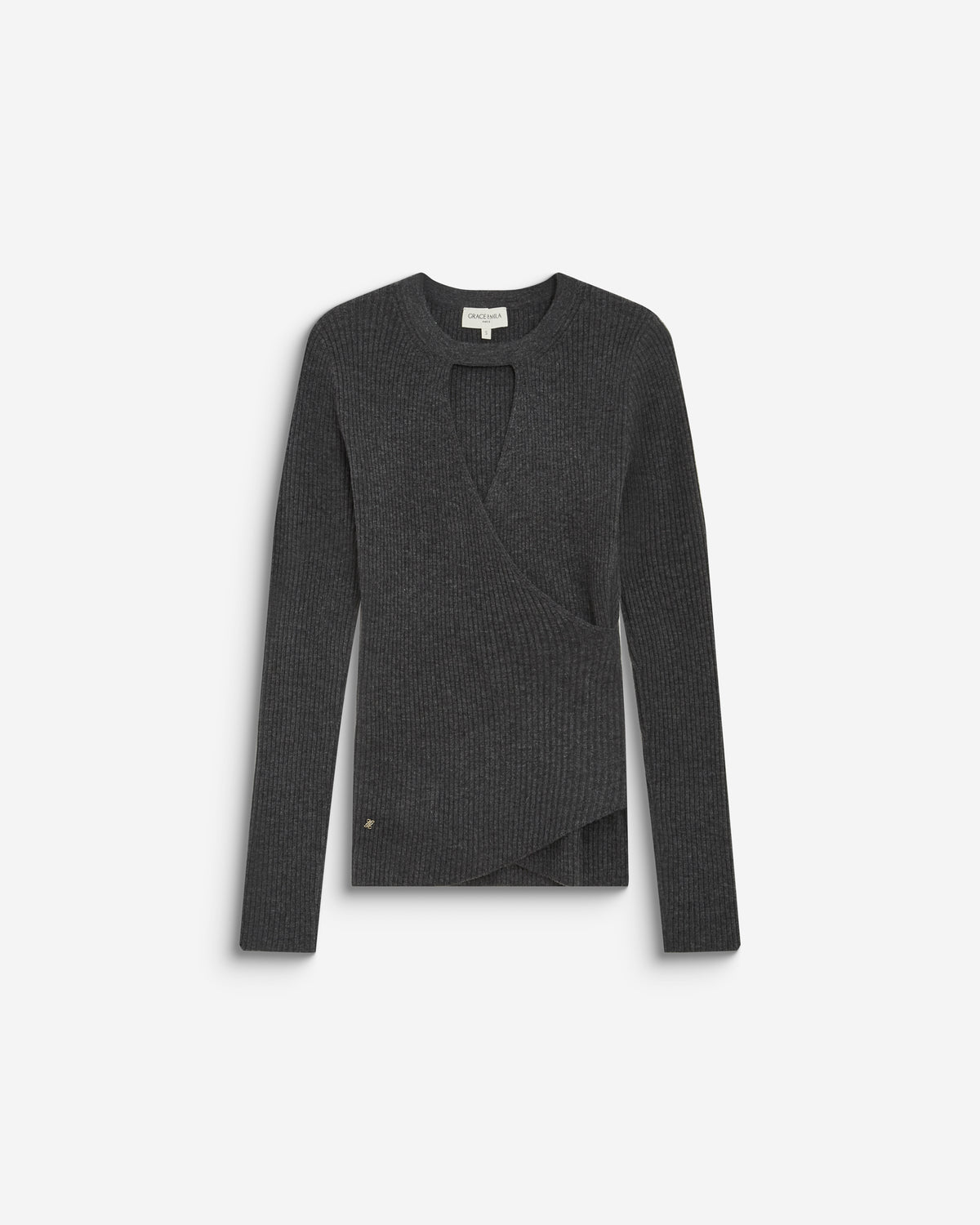 V-neck wrap sweater anthracite Bindi