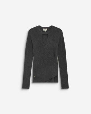 V-neck wrap sweater anthracite Bindi