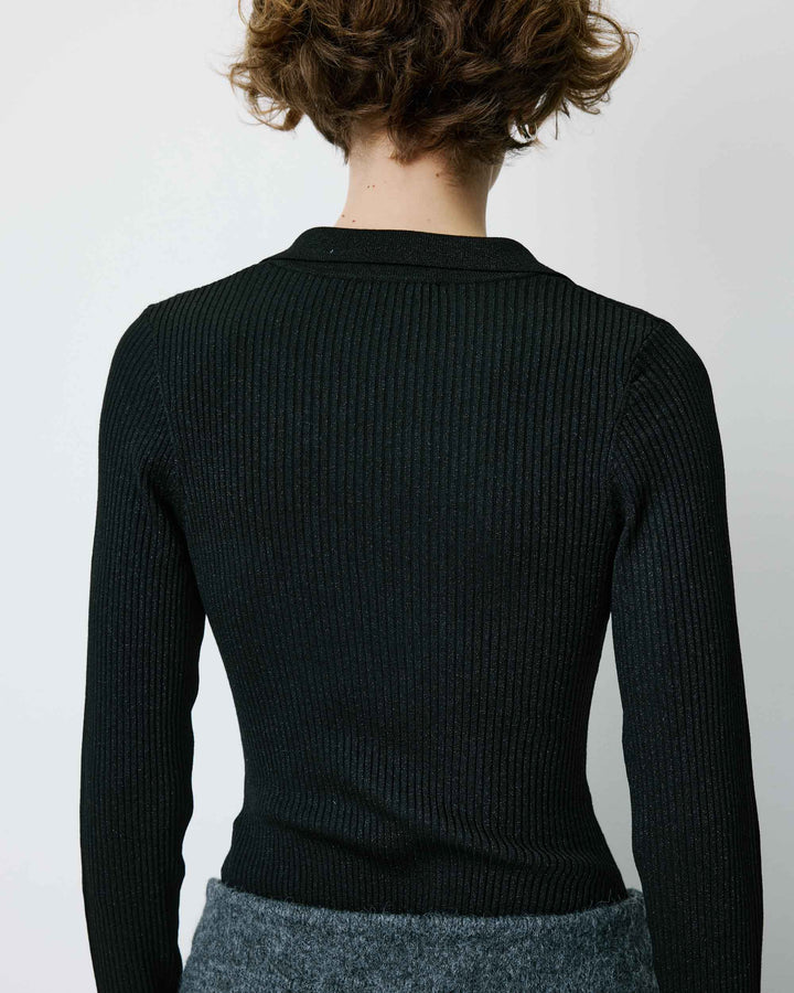 Body de punto con cuello polo noir Bentley