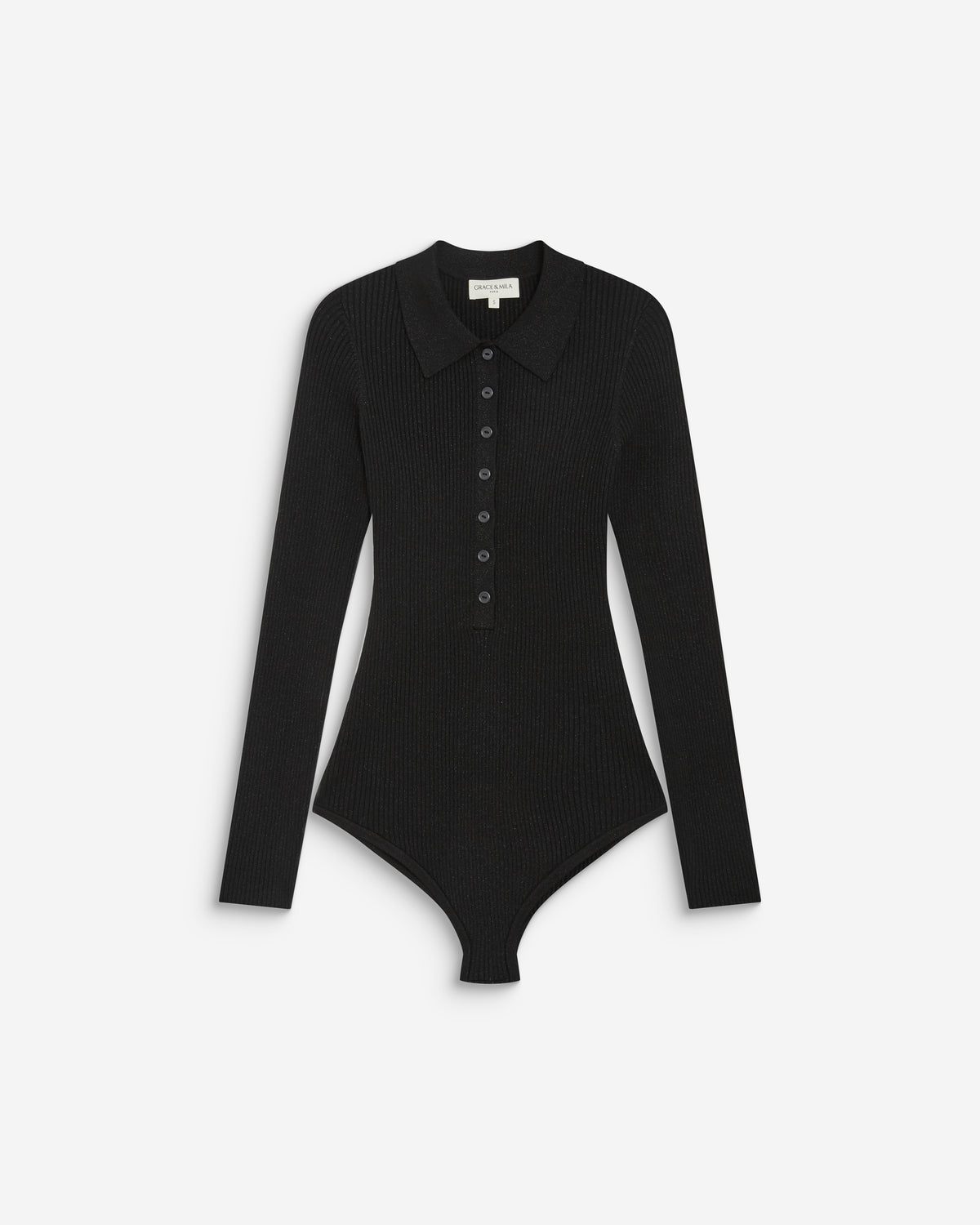 Body de punto con cuello polo noir Bentley