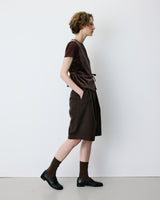 Tie-front velvet waistcoat chocolat Benny