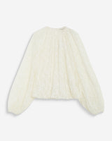 Lace puff-sleeve blouse ecru Beth