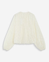 Lace puff-sleeve blouse ecru Beth
